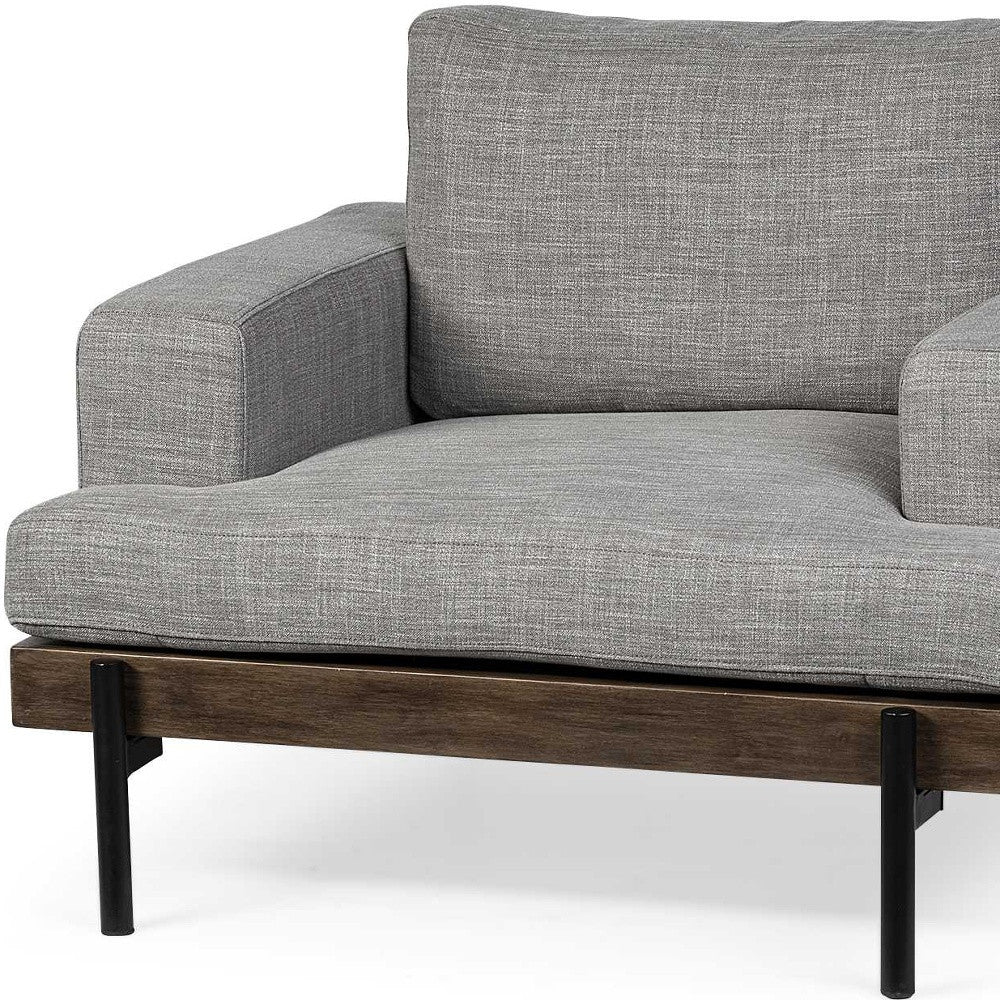 41" Gray And Black Linen Club Chair By Homeroots | Armchairs | Modishstore - 7