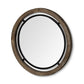 28" Brown Wood and Black Metal Double Frame Wall Mirror By Homeroots | Mirrors | Modishstore - 2