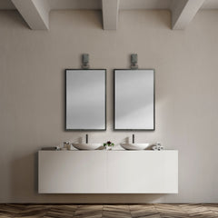 Black Gray Metal Vertical Frame Wall Mirror By Homeroots
