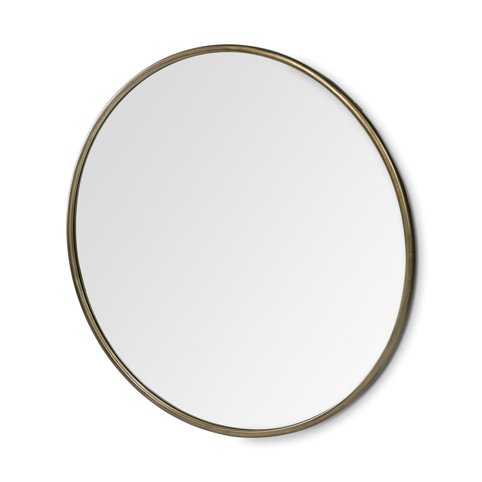 47" Round Gold Metal Frame Wall Mirror By Homeroots | Mirrors | Modishstore - 2
