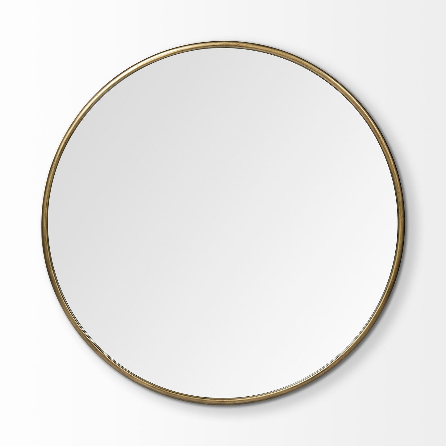 47" Round Gold Metal Frame Wall Mirror By Homeroots | Mirrors | Modishstore - 2