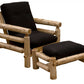 Authentic Log Cabin Natural Cedar Futon Chair And Ottoman Set By Homeroots | Lounge Chairs | Modishstore