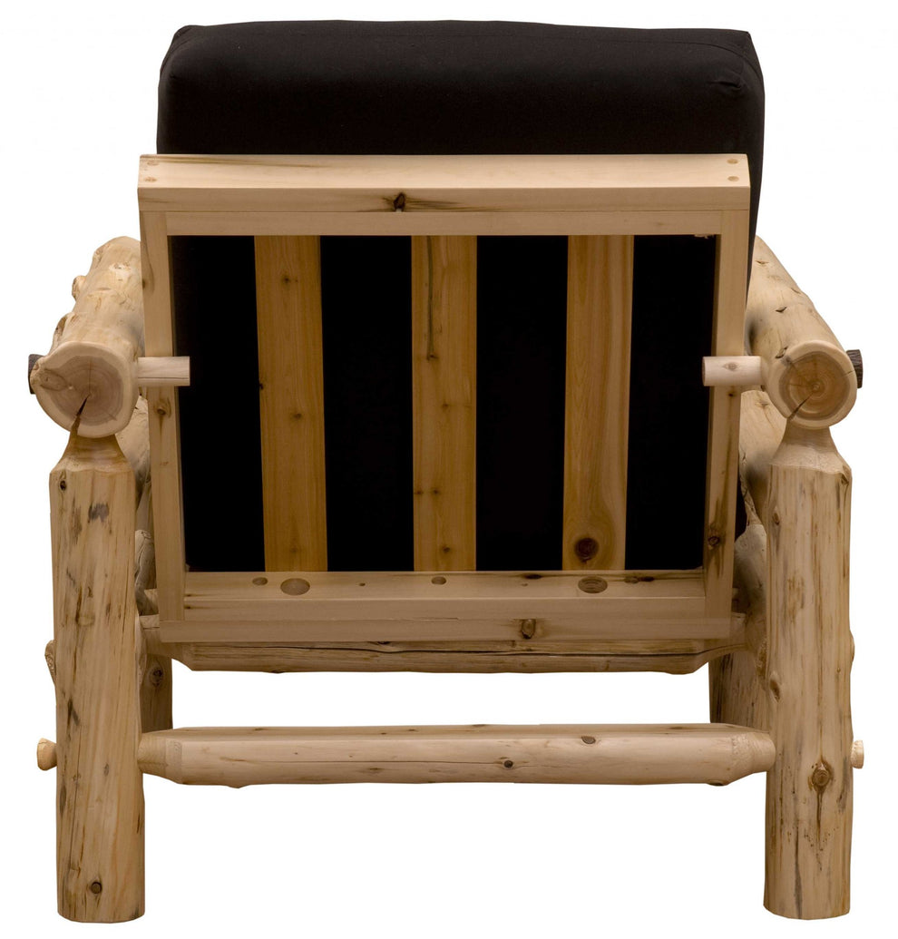 Authentic Log Cabin Natural Cedar Futon Chair And Ottoman Set By Homeroots | Lounge Chairs | Modishstore - 4