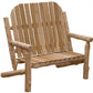 Rustic and Natural Cedar Two - Person Adirondack Chair By Homeroots | Outdoor Chairs | Modishstore