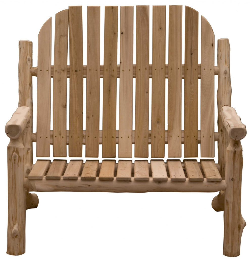 Rustic and Natural Cedar Two - Person Adirondack Chair By Homeroots | Outdoor Chairs | Modishstore - 2