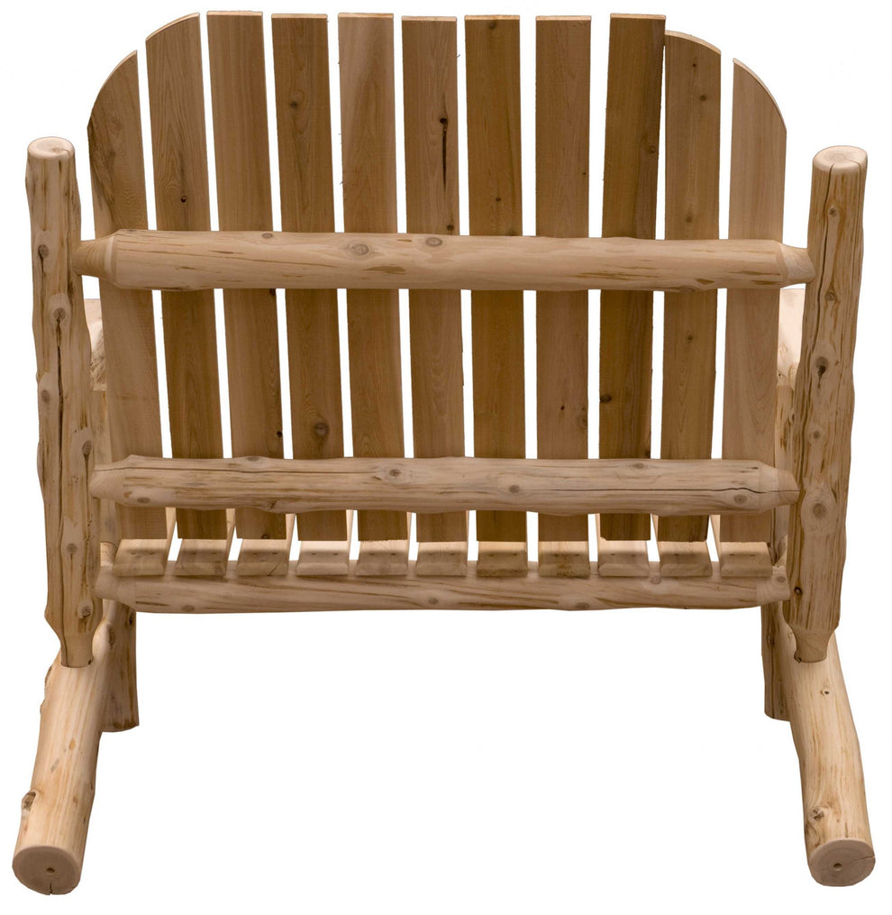 Rustic and Natural Cedar Two - Person Adirondack Chair By Homeroots | Outdoor Chairs | Modishstore - 4