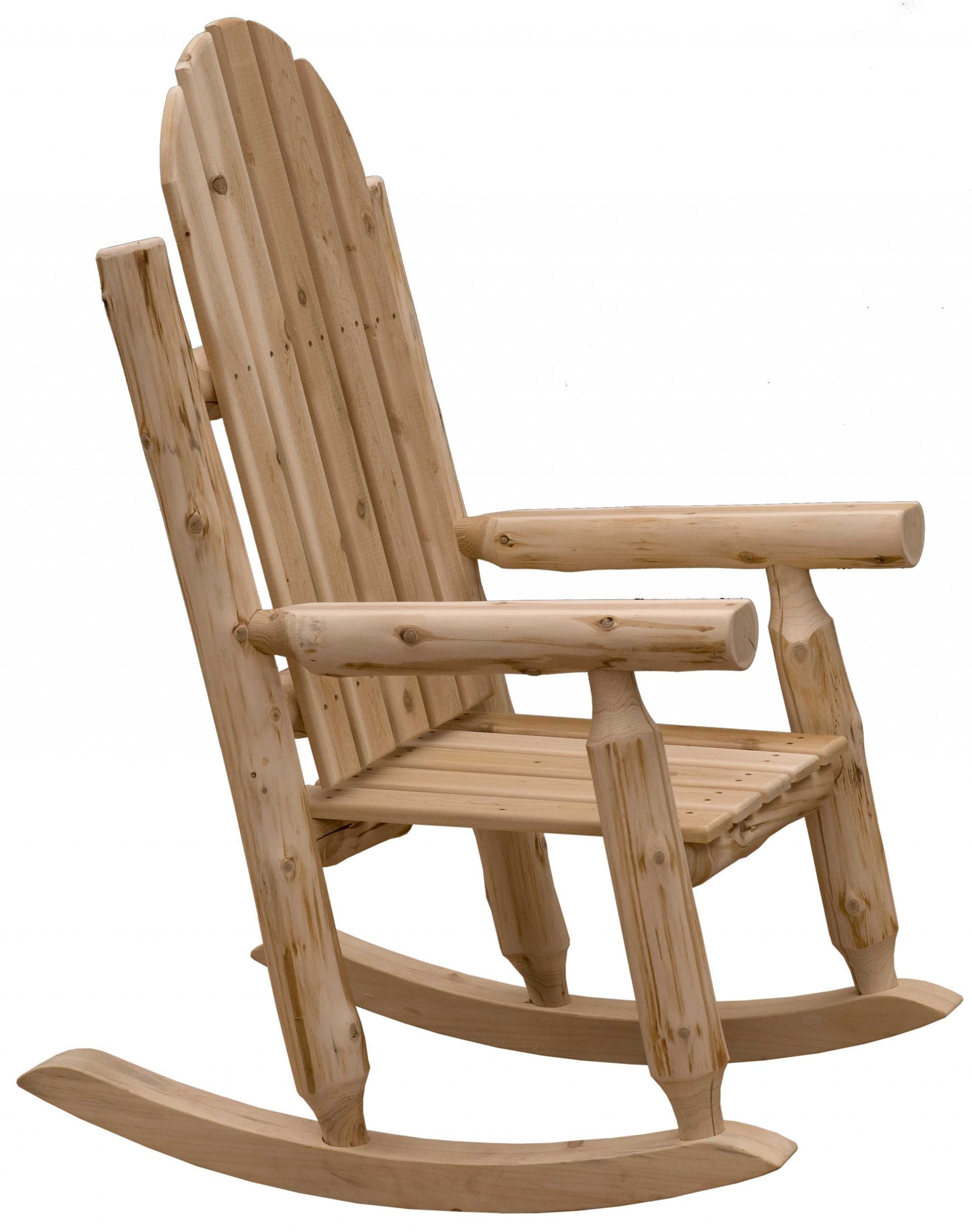 Rustic and Natural Cedar Adirondack Rocking Chair By Homeroots | Outdoor Chairs | Modishstore