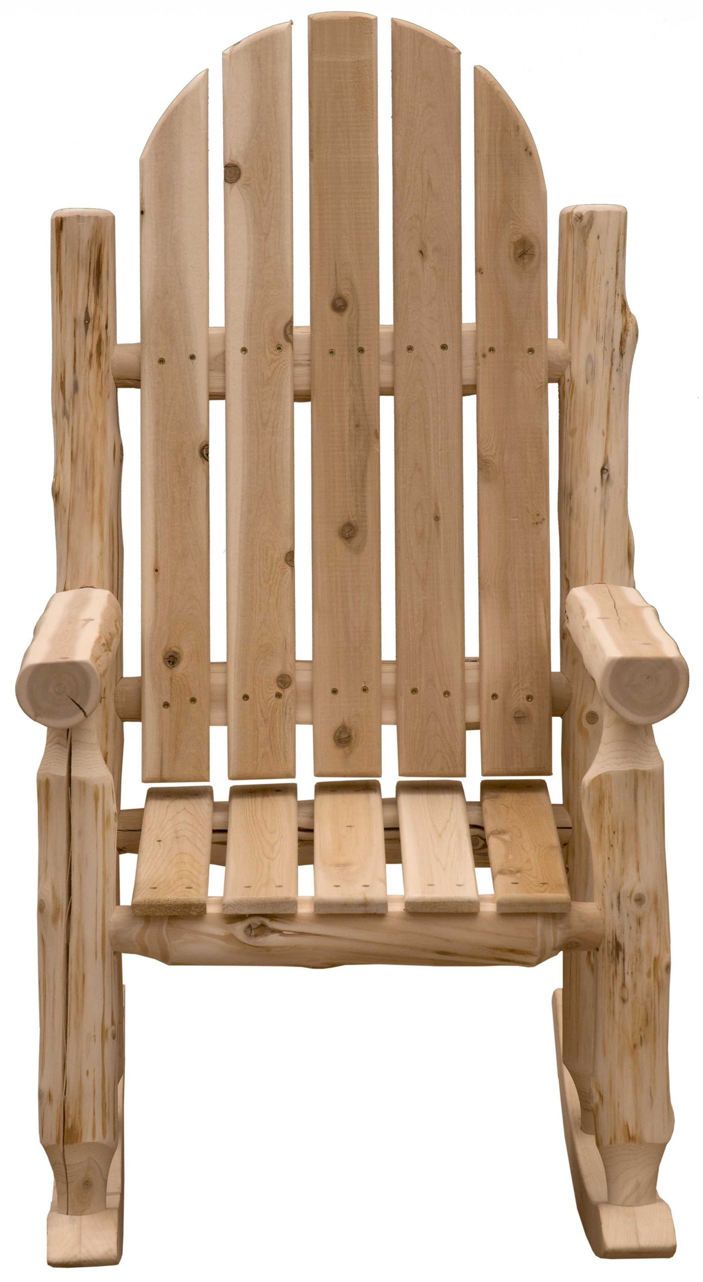 Rustic and Natural Cedar Adirondack Rocking Chair By Homeroots | Outdoor Chairs | Modishstore - 2