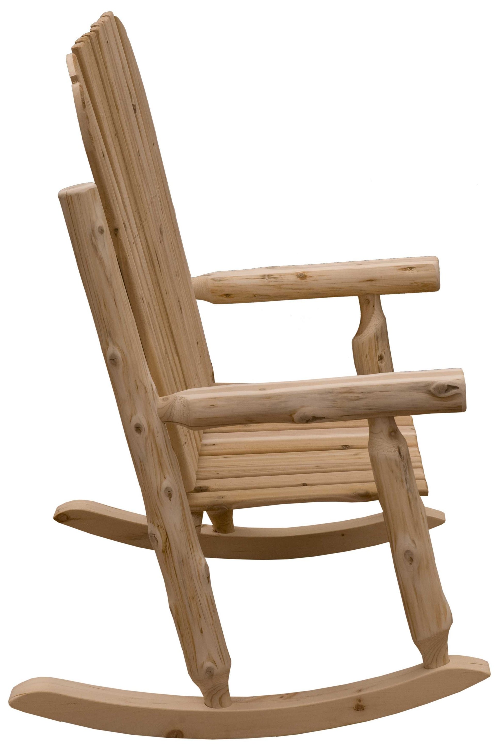 Rustic and Natural Cedar Two-Person Adirondack Rocking Chair By Homeroots | Outdoor Chairs | Modishstore - 3