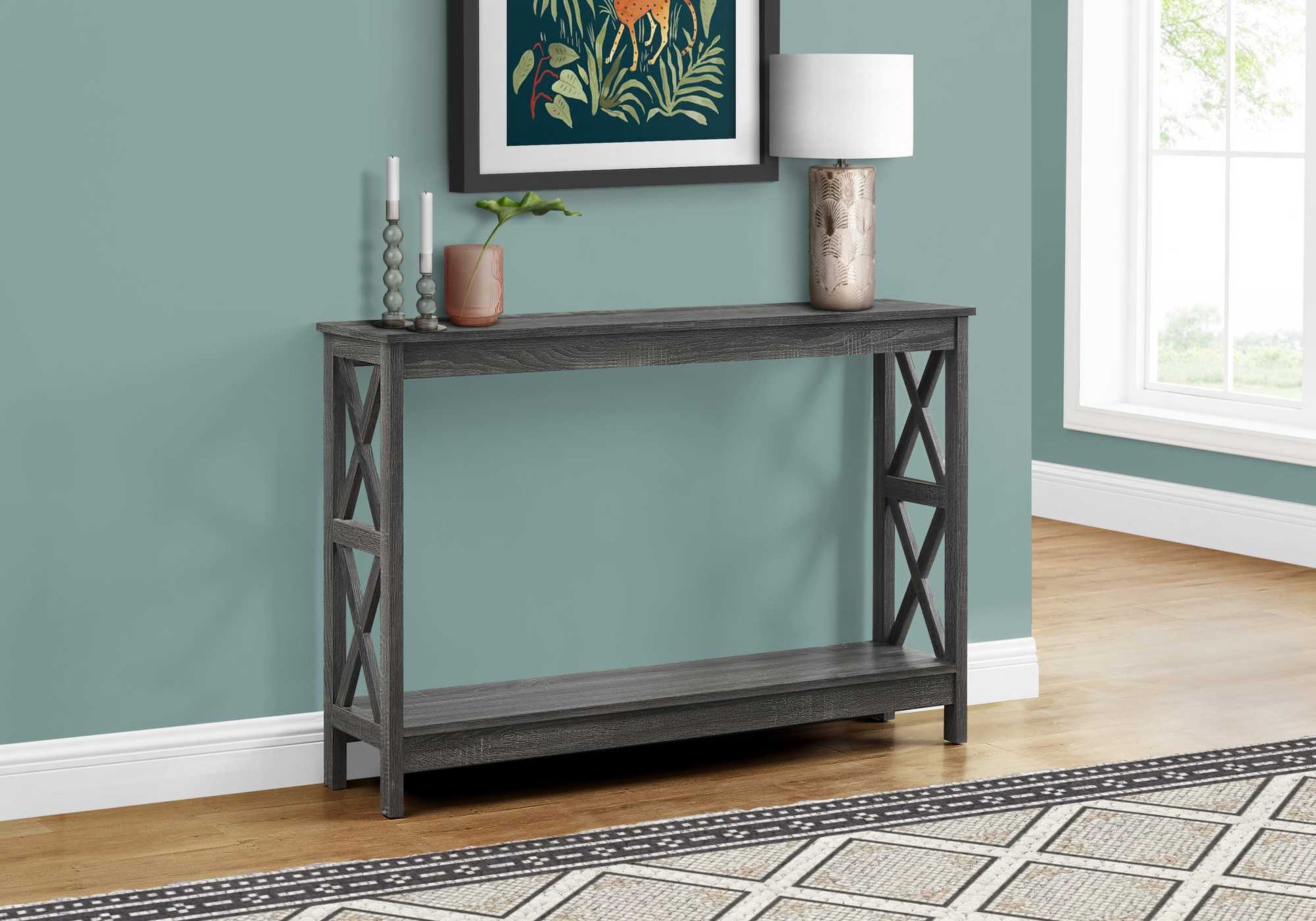 Rectangular Espresso Hall Console Accent Table By Homeroots | Accent Tables | Modishstore - 11