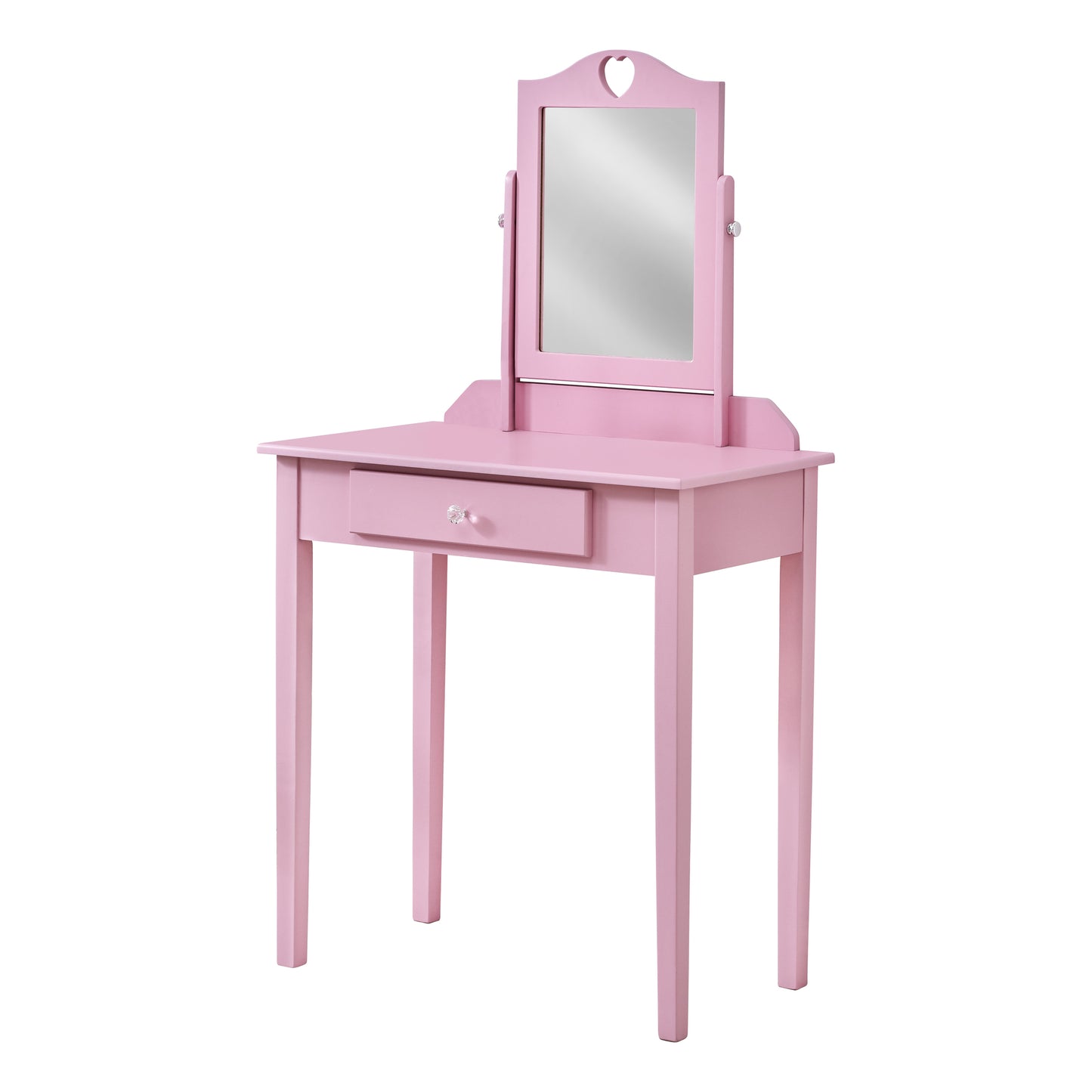 Pink Vanity Mirror And Storage Drawer By Homeroots | Vanity Tables | Modishstore
