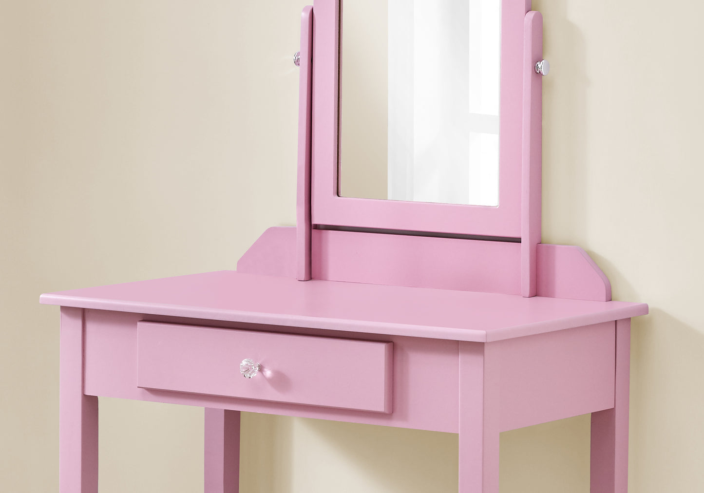 Pink Vanity Mirror And Storage Drawer By Homeroots | Vanity Tables | Modishstore - 4