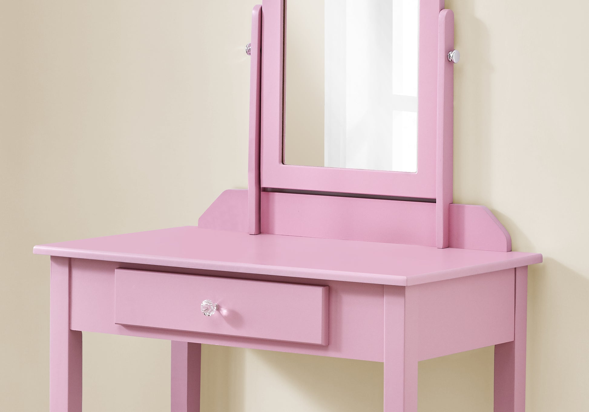Pink Vanity Mirror And Storage Drawer By Homeroots | Vanity Tables | Modishstore - 4