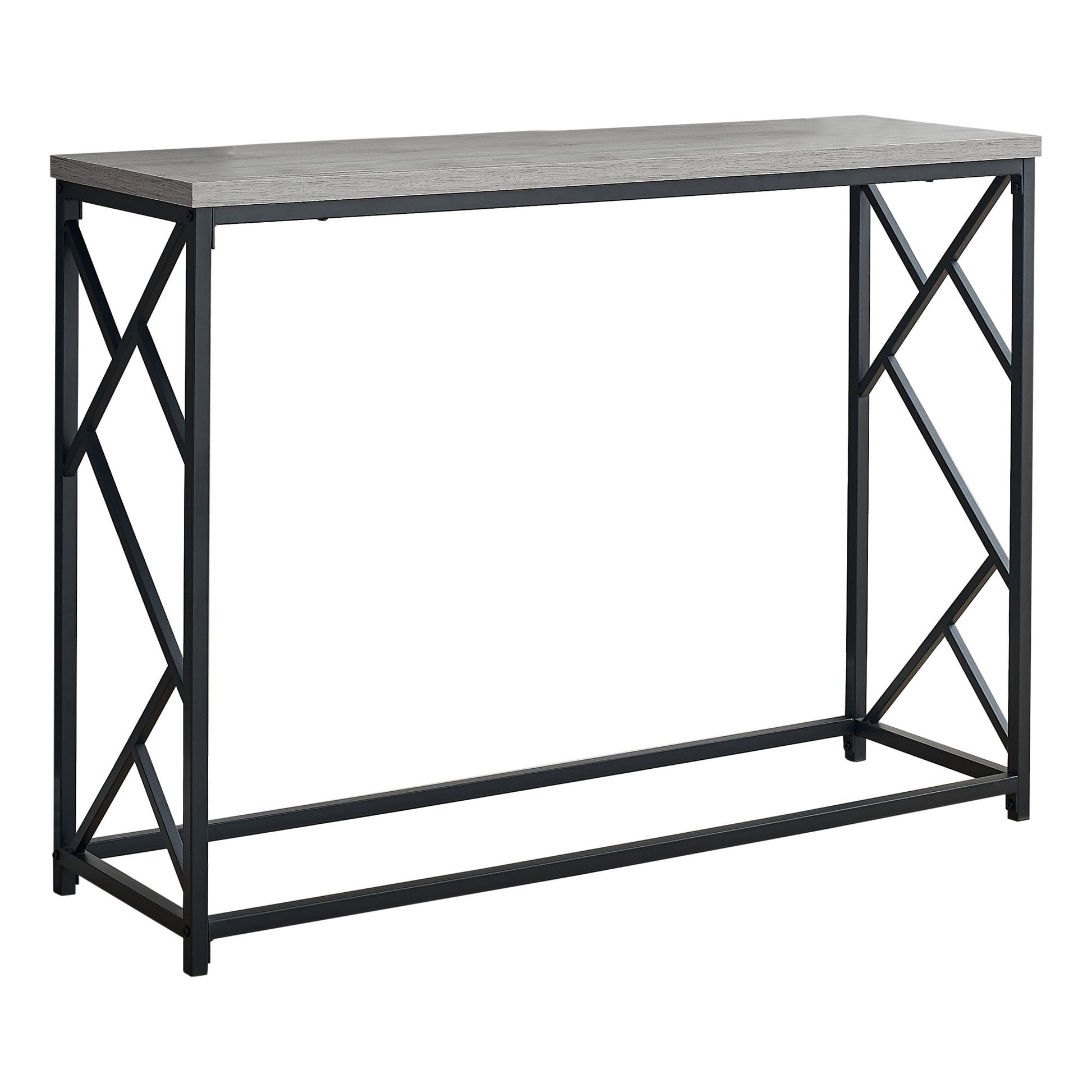 44" Rectangular GreywithBlack Metal Hall Console Accent Table By Homeroots | Console Tables | Modishstore