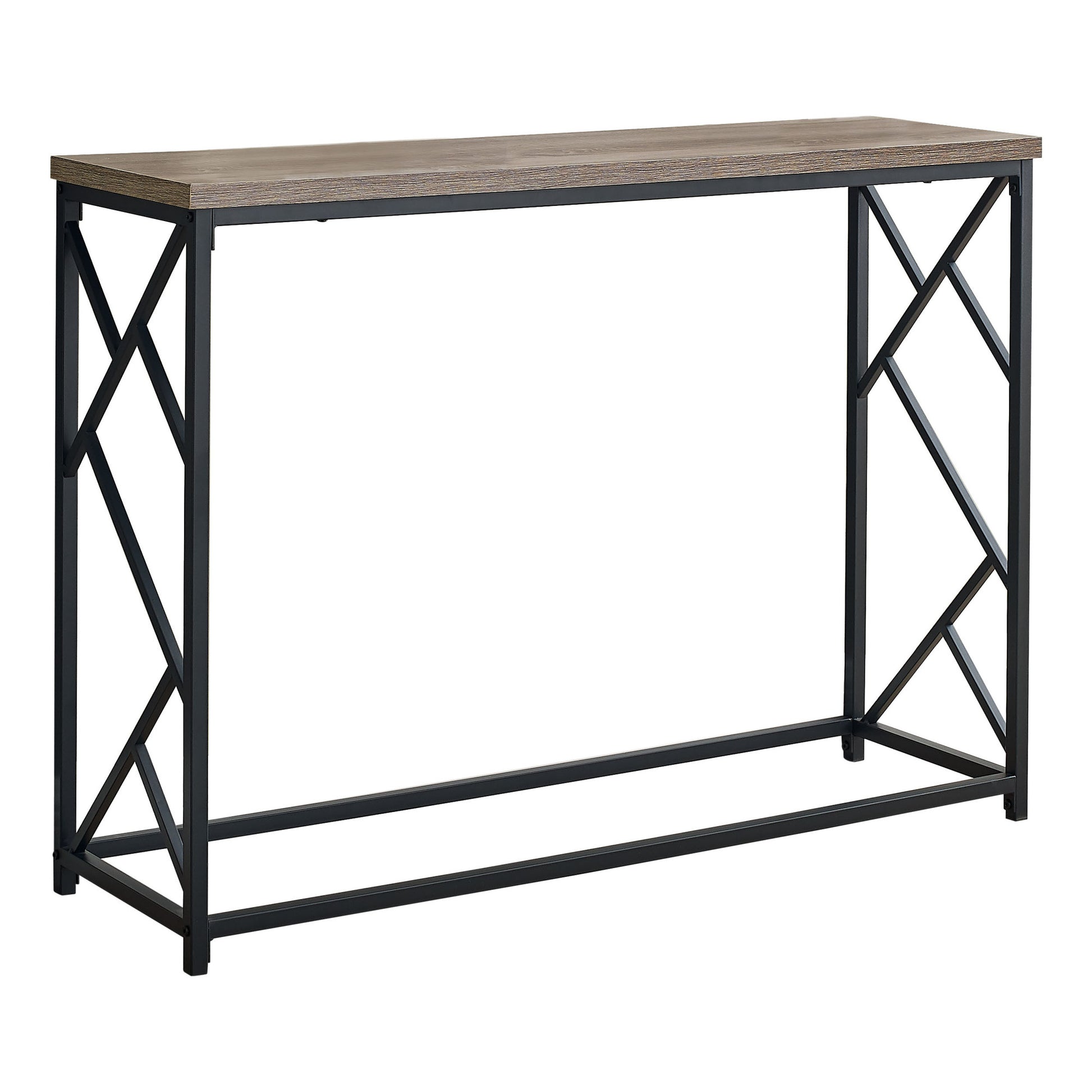 44" Rectangular GreywithBlack Metal Hall Console Accent Table By Homeroots | Console Tables | Modishstore - 5