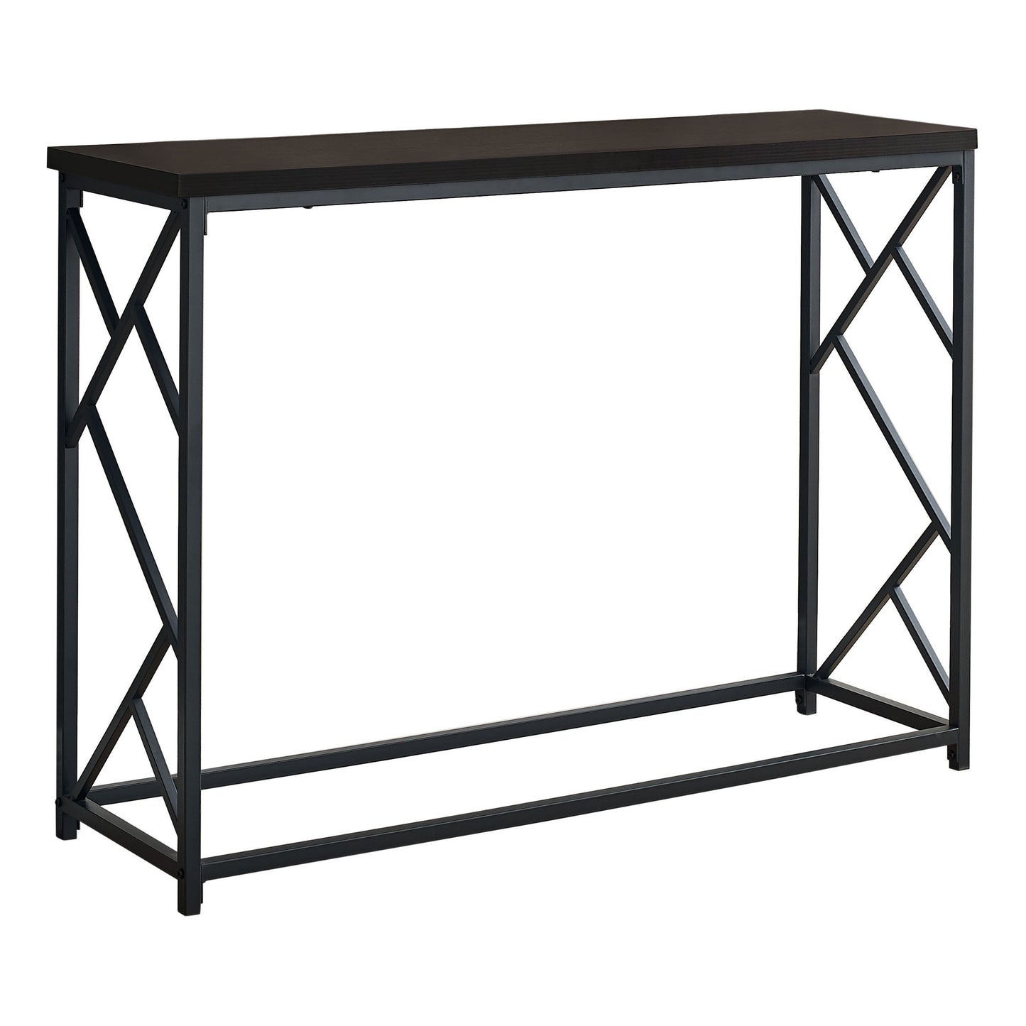 44" Rectangular GreywithBlack Metal Hall Console Accent Table By Homeroots | Console Tables | Modishstore - 9