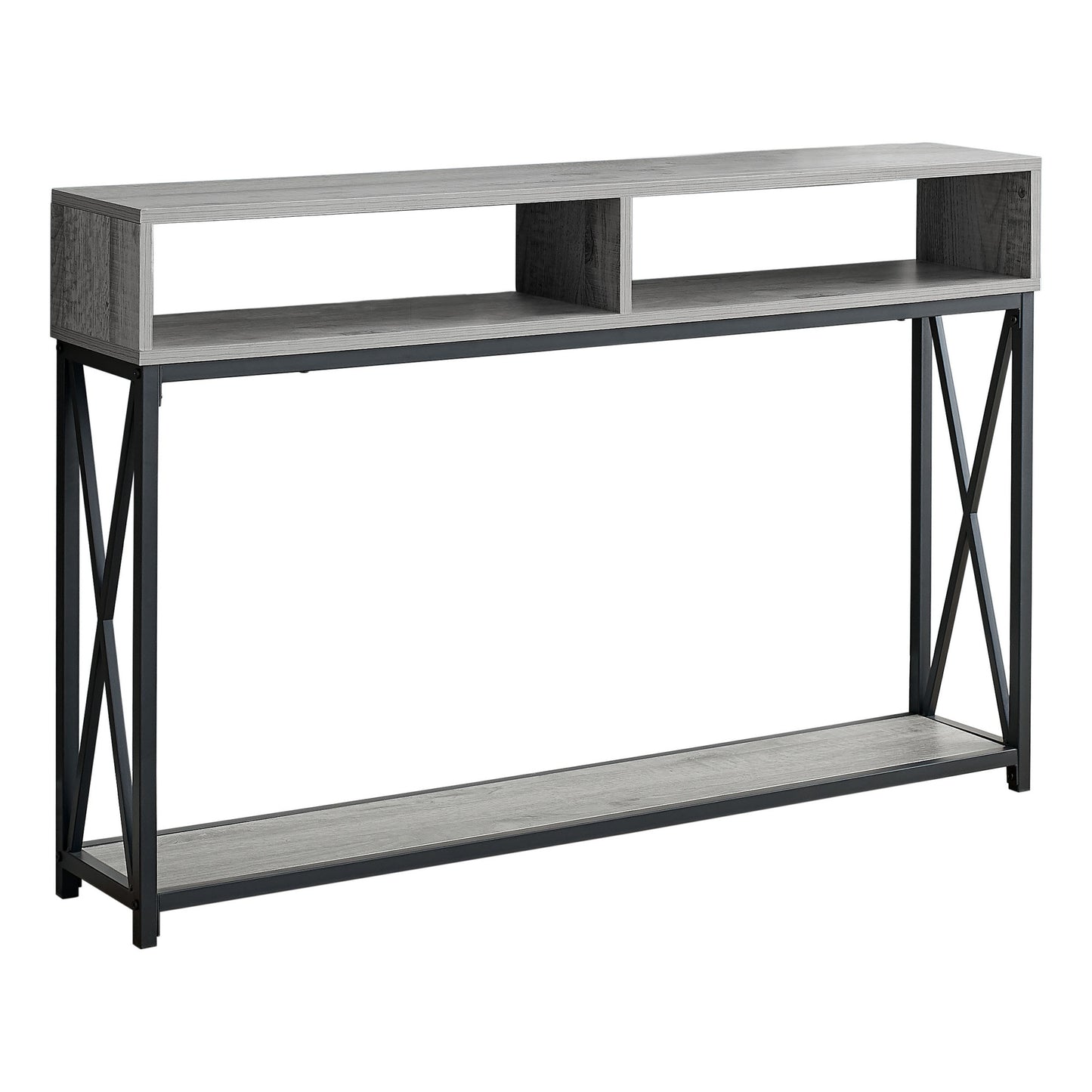 47" Gray And Black Frame Console Table With Storage By Homeroots