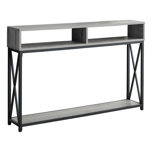 47" Gray And Black Frame Console Table With Storage By Homeroots | Console Tables | Modishstore