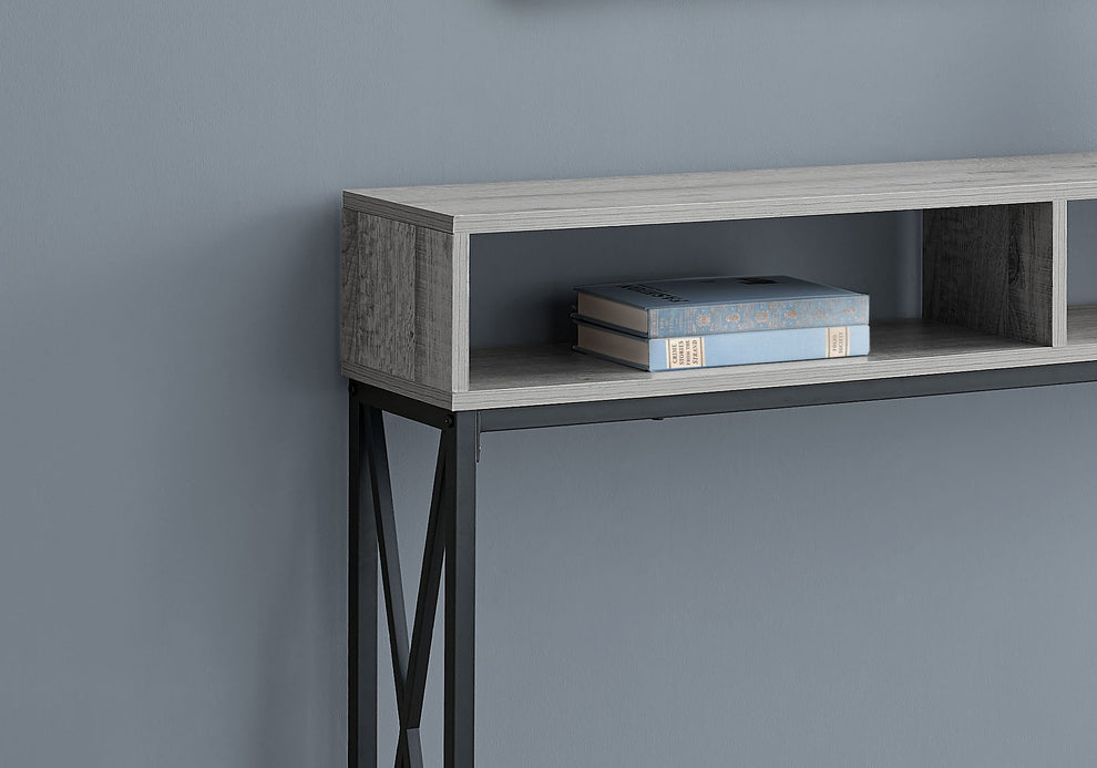 47" Gray And Black Frame Console Table With Storage By Homeroots | Console Tables | Modishstore - 4