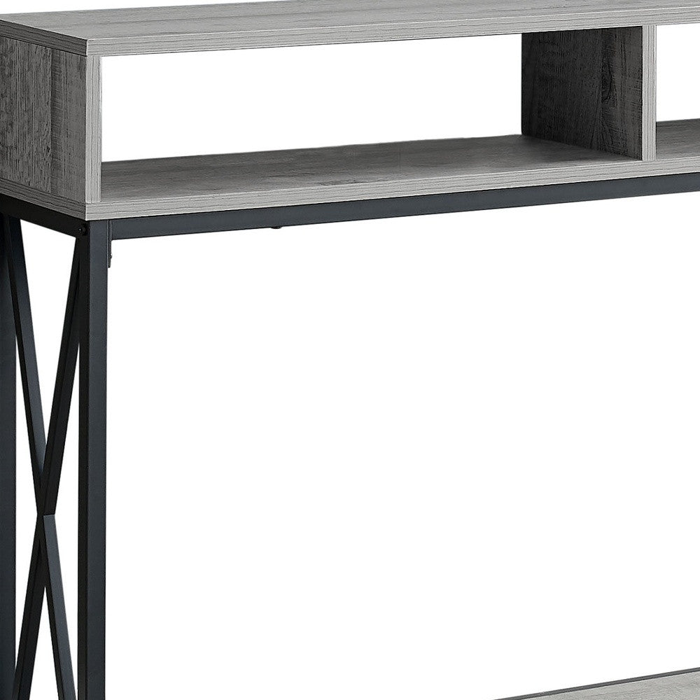 47" Gray And Black Frame Console Table With Storage By Homeroots | Console Tables | Modishstore - 2