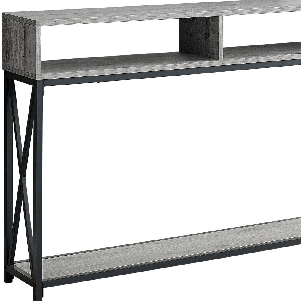47" Gray And Black Frame Console Table With Storage By Homeroots | Console Tables | Modishstore - 3
