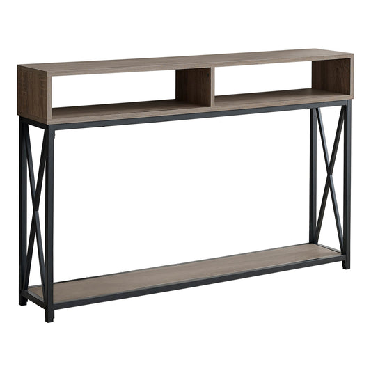 47" Taupe And Black Frame Console Table With Storage By Homeroots | Console Tables | Modishstore