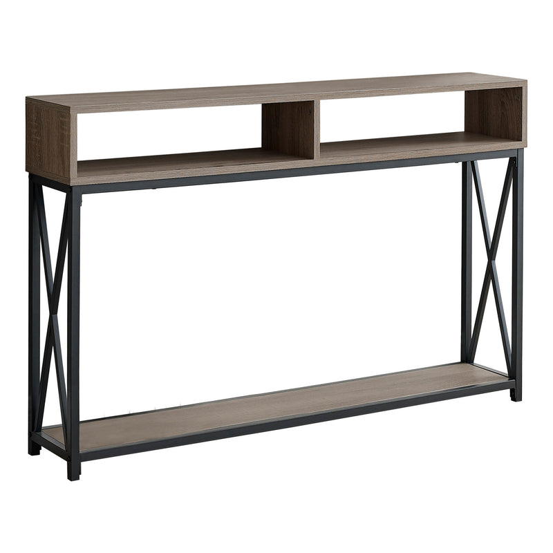 47" Taupe And Black Frame Console Table With Storage By Homeroots | Console Tables | Modishstore