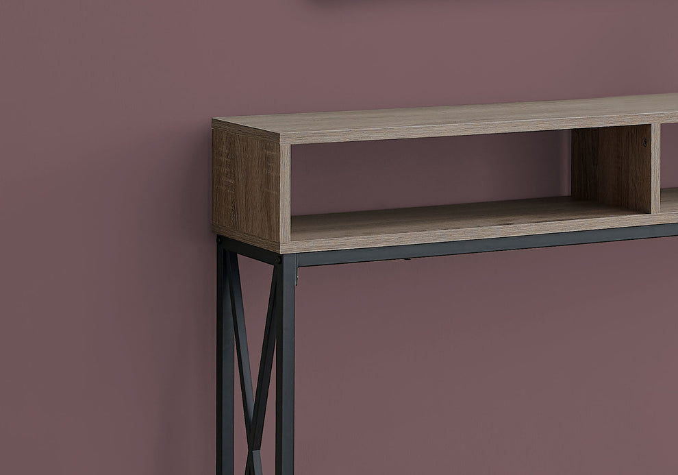 47" Taupe And Black Frame Console Table With Storage By Homeroots | Console Tables | Modishstore - 4