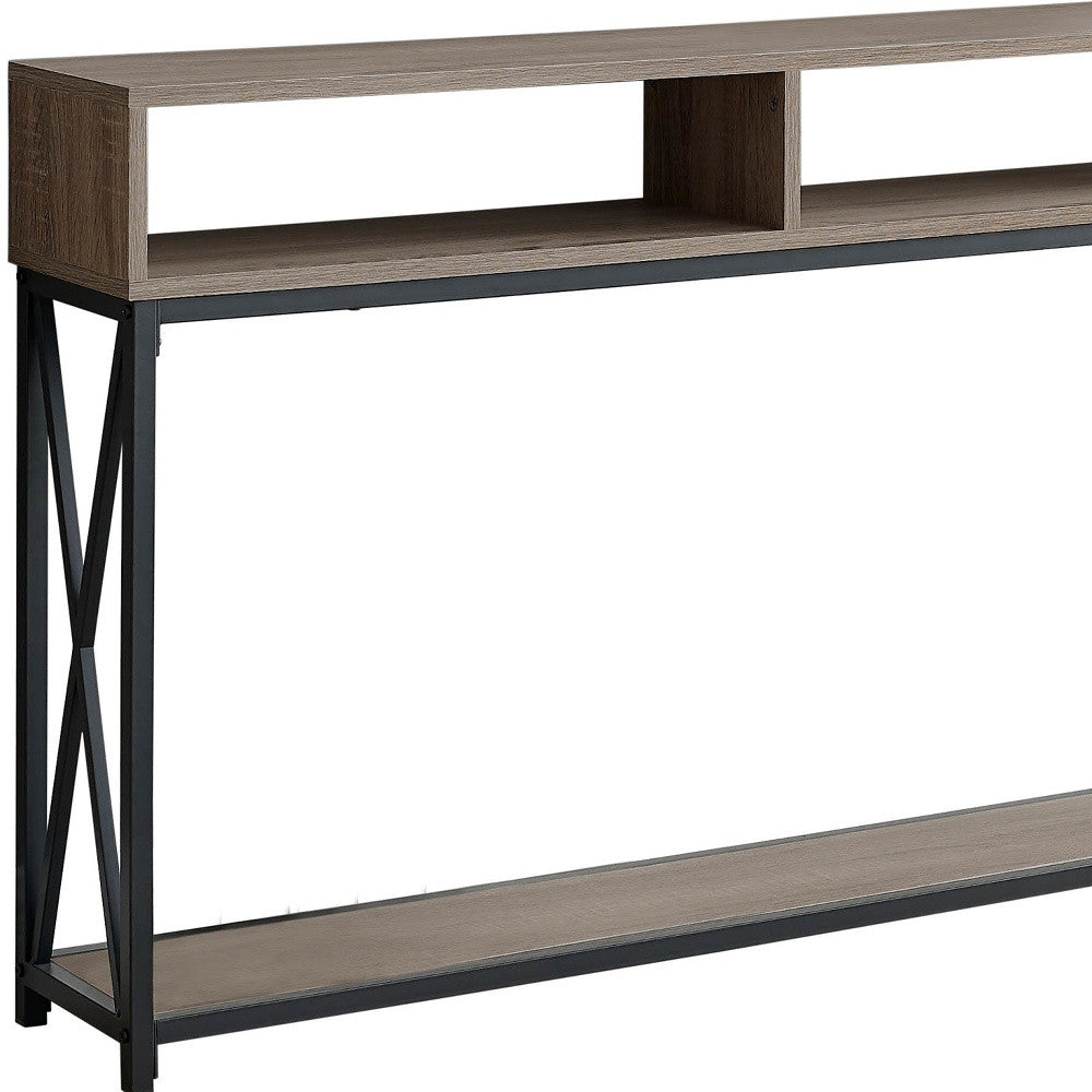 47" Taupe And Black Frame Console Table With Storage By Homeroots | Console Tables | Modishstore - 2