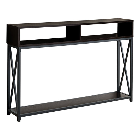 47" Brown And Black Frame Console Table With Storage By Homeroots