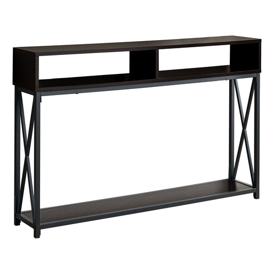 47" Brown And Black Frame Console Table With Storage By Homeroots | Console Tables | Modishstore