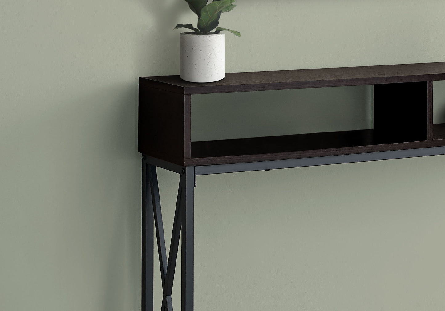 47" Brown And Black Frame Console Table With Storage By Homeroots | Console Tables | Modishstore - 4