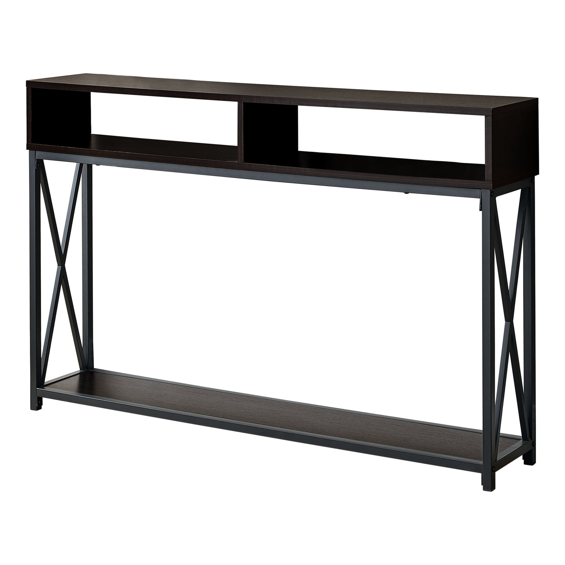 47" Brown And Black Frame Console Table With Storage By Homeroots | Console Tables | Modishstore - 3