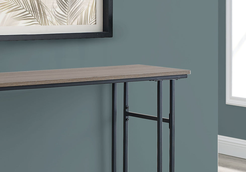 48" Rectangular GreywithBlack Metal Hall Console Accent Table By Homeroots | Console Tables | Modishstore - 6