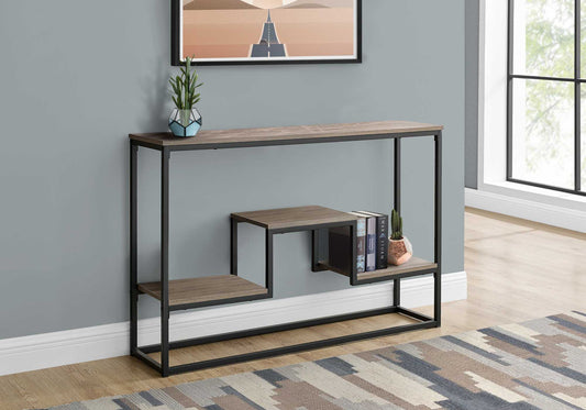 48" Rectangular Taupe Wood Look Hall Console Accent Table By Homeroots | Console Tables | Modishstore - 3
