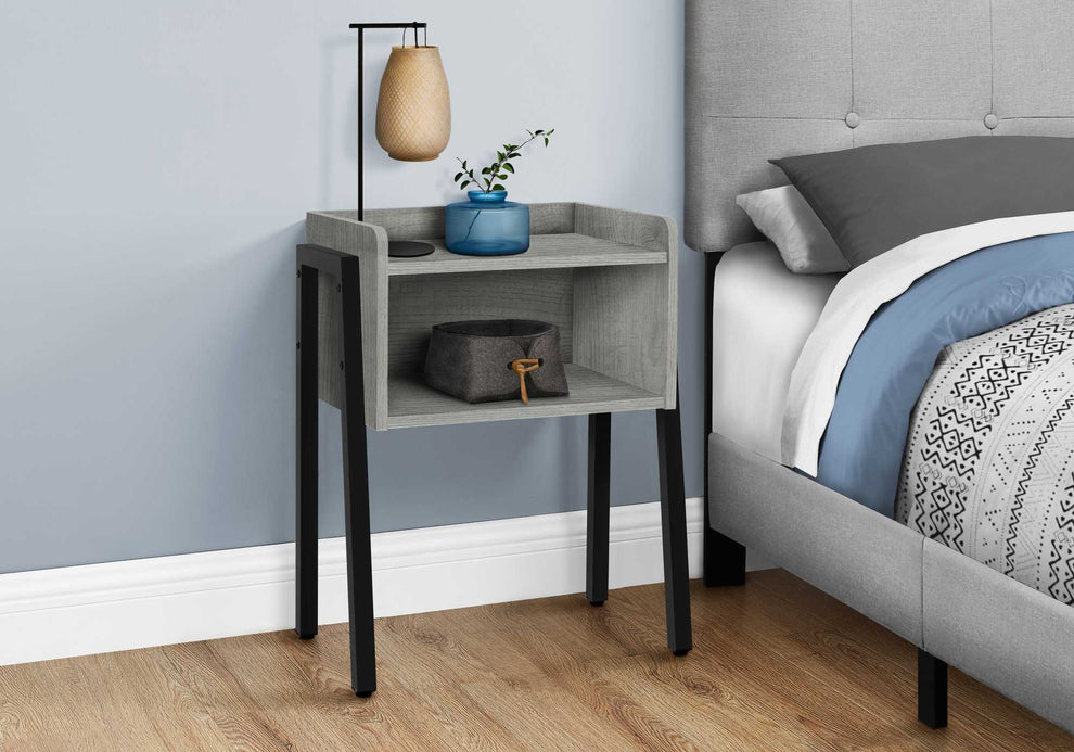 23" Rectangular Grey and Black Metal Accent Table By Homeroots | Accent Tables | Modishstore - 3