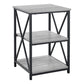 26" Rectangular Grey Black Metal Accent Table By Homeroots