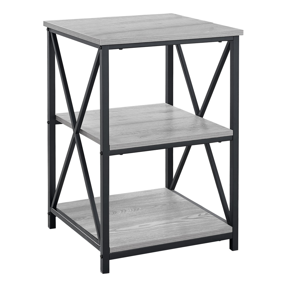 26" Rectangular Grey Black Metal Accent Table By Homeroots | End Tables | Modishstore - 2