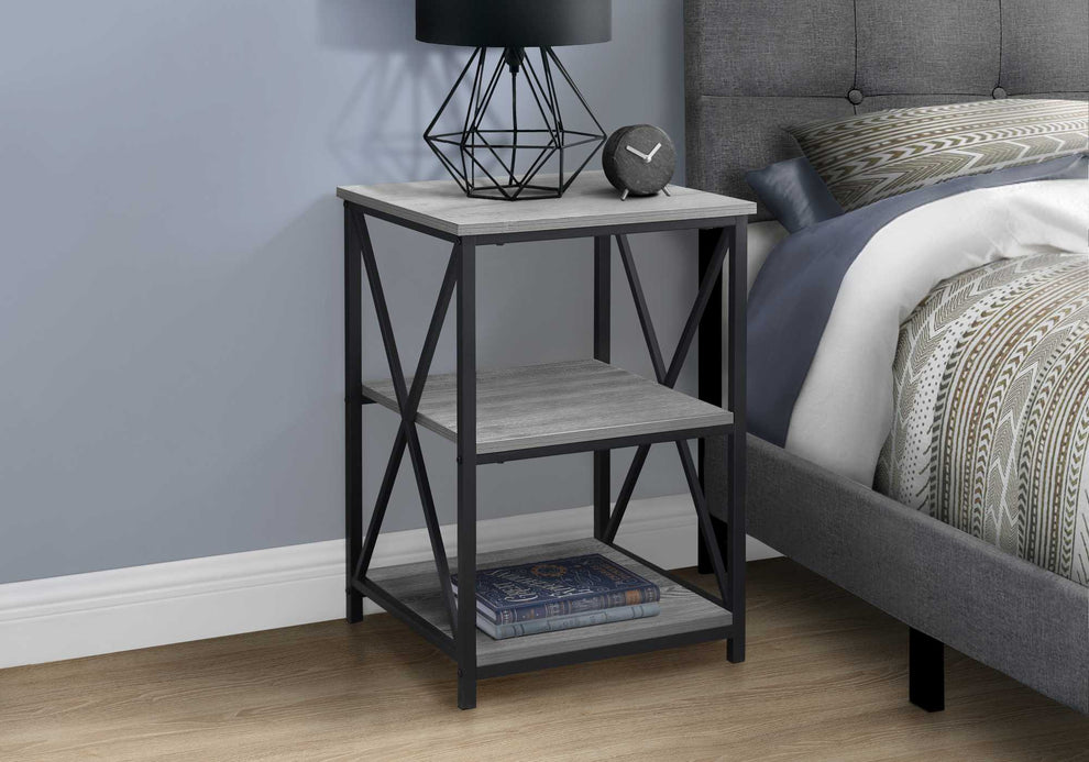 26" Rectangular Grey Black Metal Accent Table By Homeroots | End Tables | Modishstore - 5