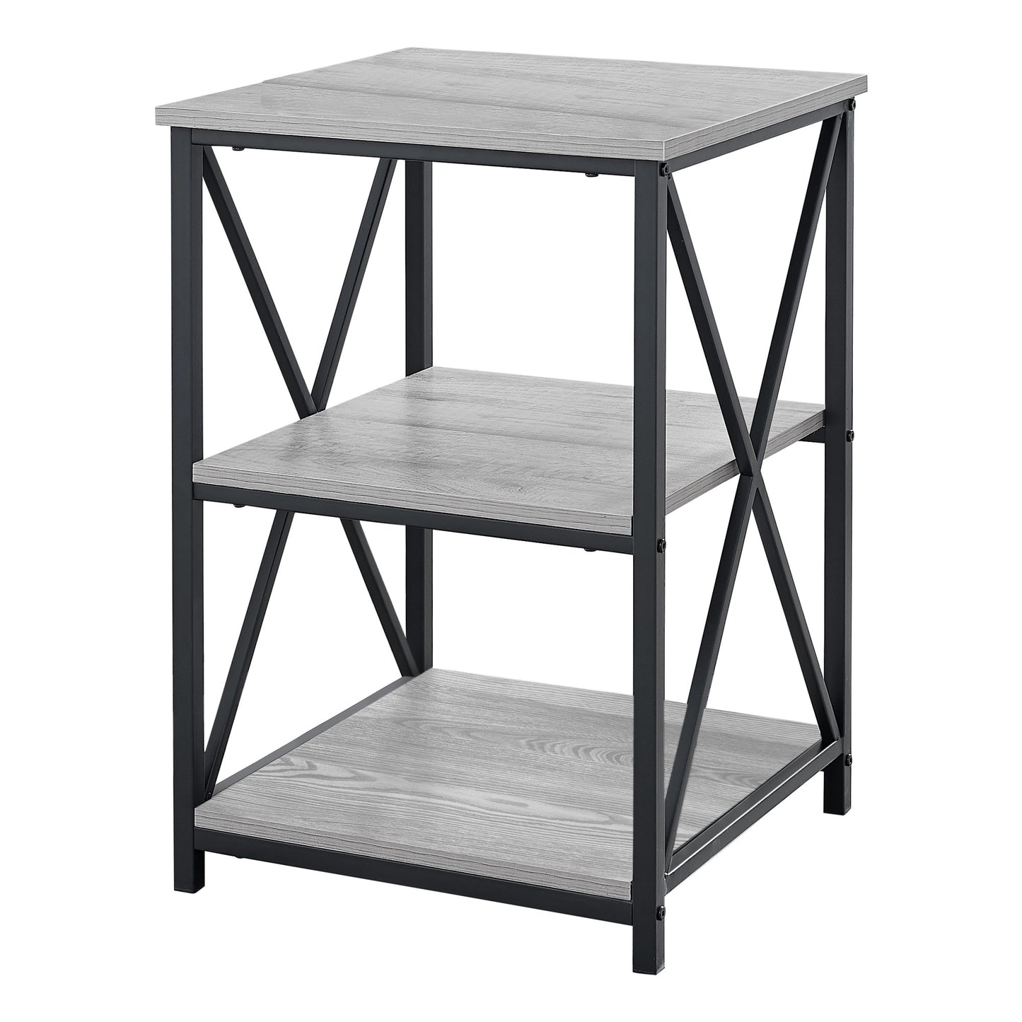 26" Rectangular Grey Black Metal Accent Table By Homeroots