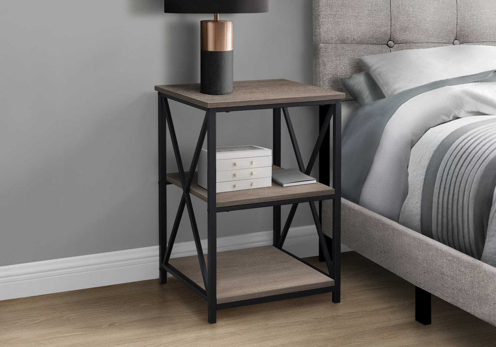 26" Rectangular Dark Taupe Black Metal Accent Table By Homeroots | End Tables | Modishstore - 5