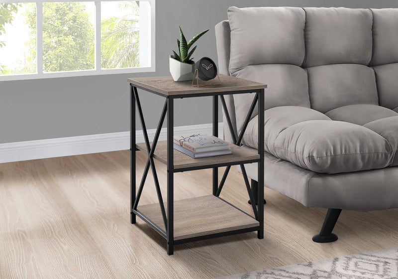 26" Rectangular Dark Taupe Black Metal Accent Table By Homeroots | End Tables | Modishstore