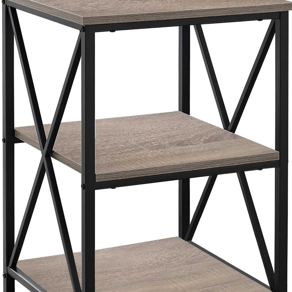 26" Rectangular Dark Taupe Black Metal Accent Table By Homeroots | End Tables | Modishstore - 3