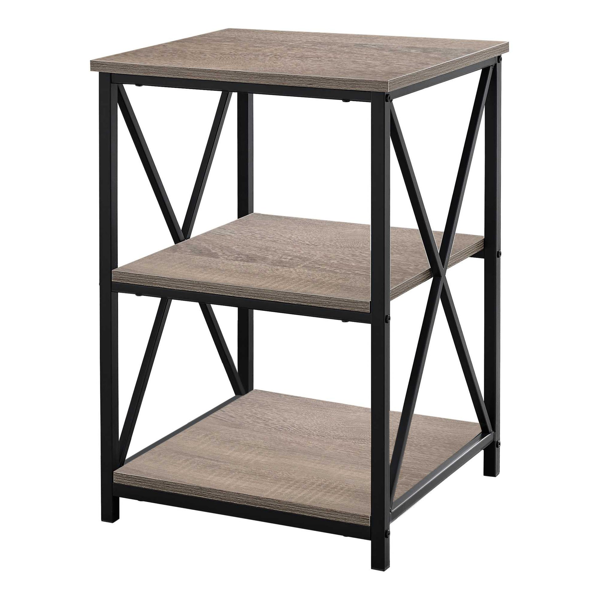 26" Rectangular Dark Taupe Black Metal Accent Table By Homeroots | End Tables | Modishstore - 4