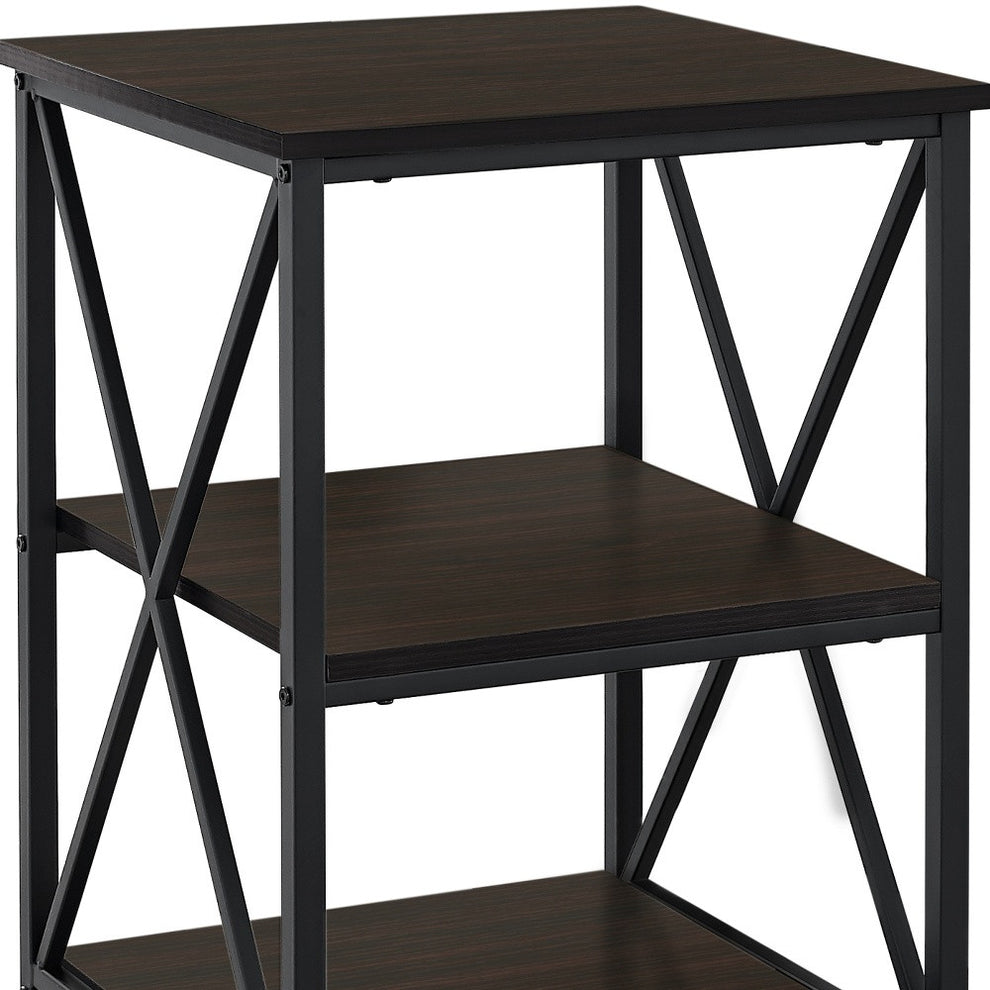 26" Rectangular Espresso Black Metal Accent Table By Homeroots | End Tables | Modishstore - 3