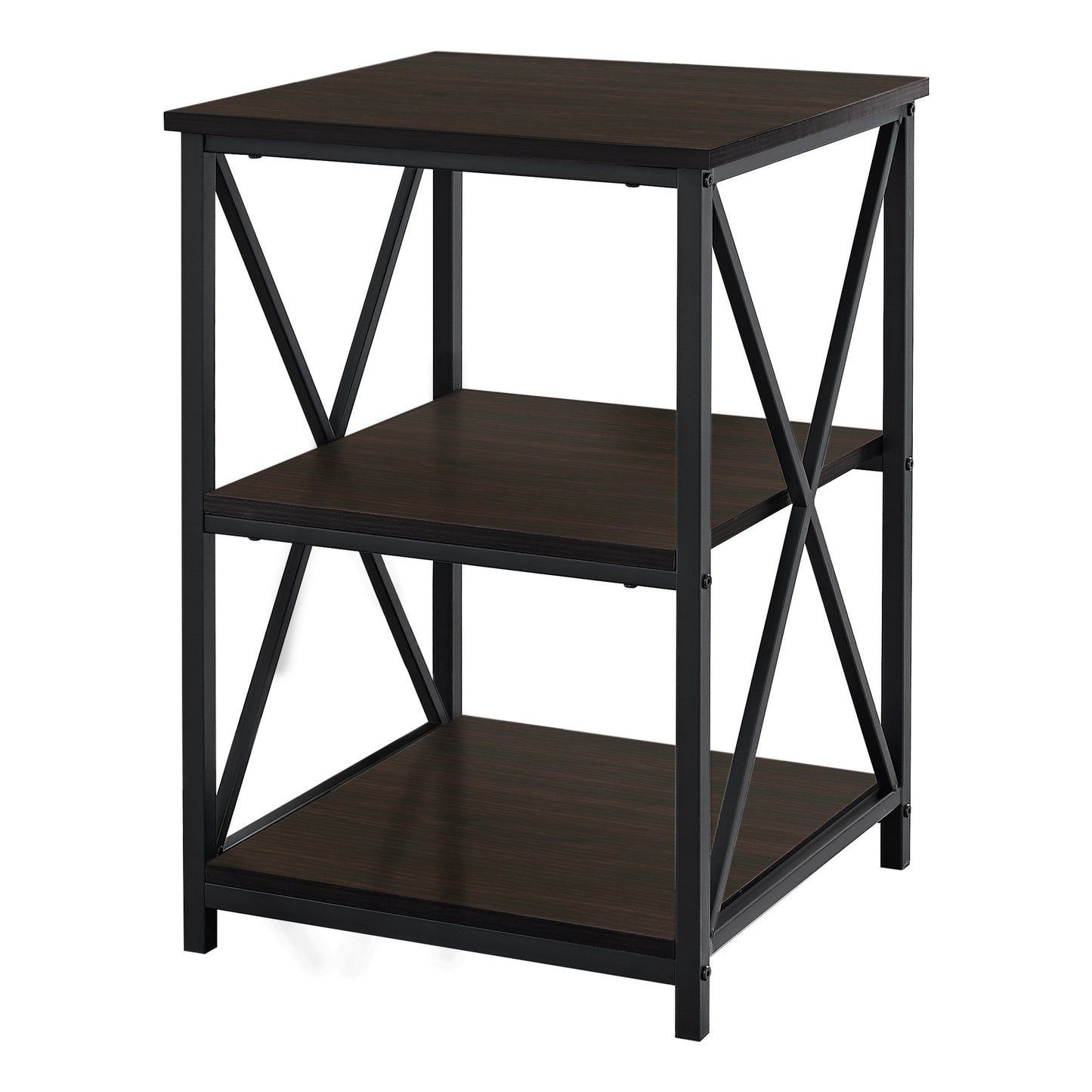 26" Rectangular Espresso Black Metal Accent Table By Homeroots