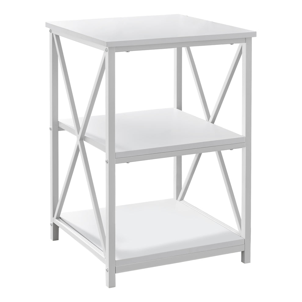 26" Rectangular White White Metal Accent Table By Homeroots | End Tables | Modishstore - 2
