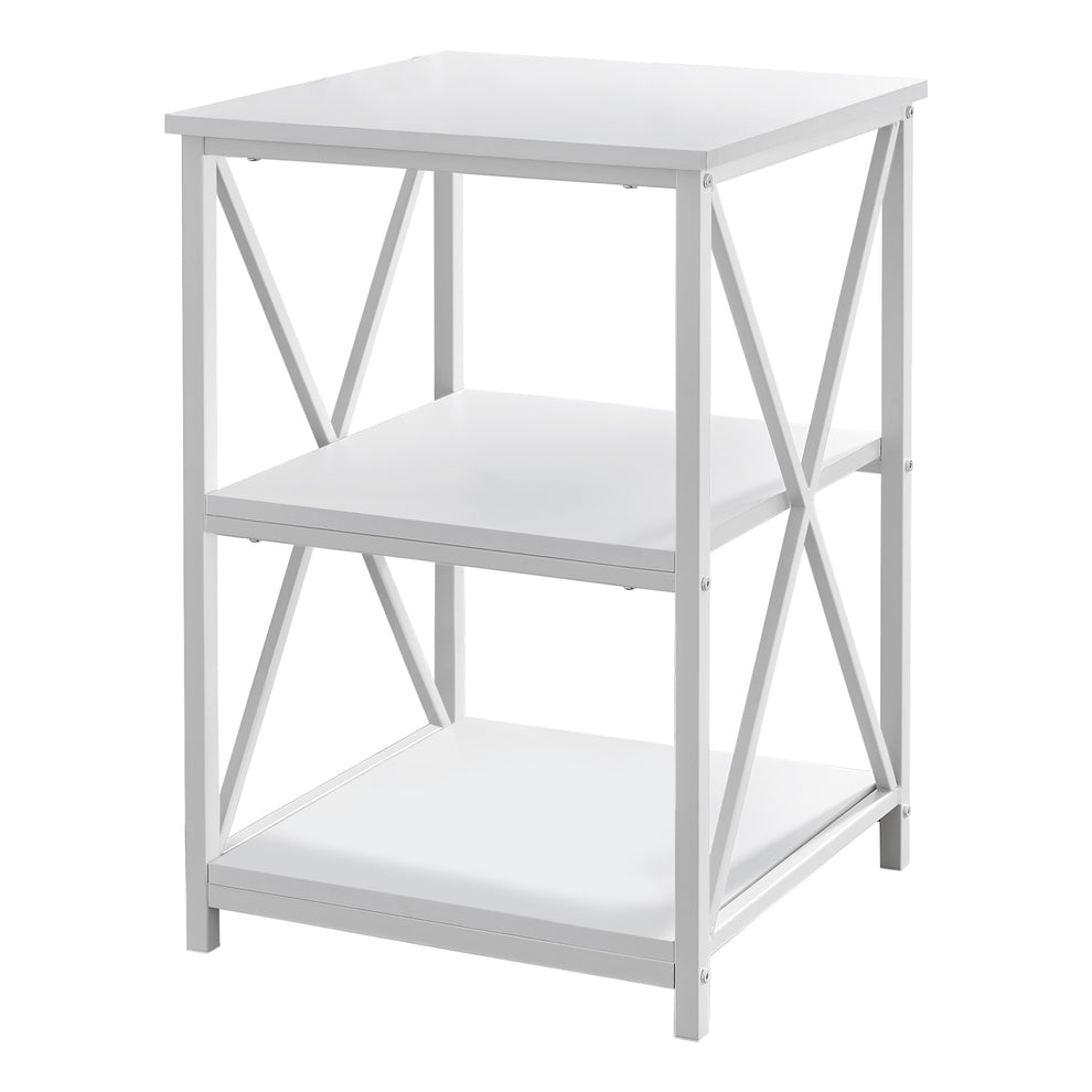 26" Rectangular White White Metal Accent Table By Homeroots | End Tables | Modishstore - 4