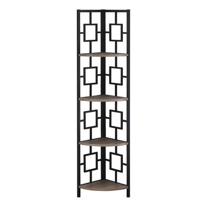 62" Metal Corner Black Bookcase with 4 shelves By Homeroots | Bookcases | Modishstore - 5