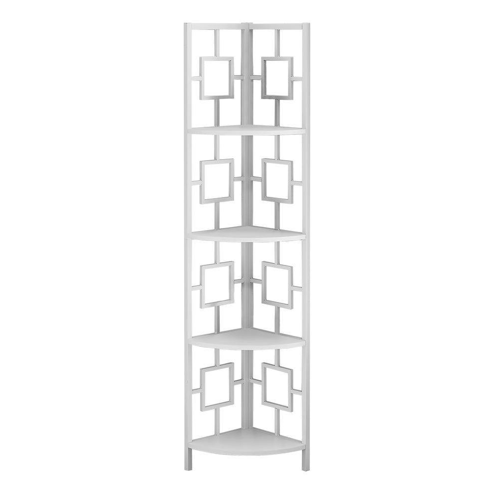 62" Metal Corner Black Bookcase with 4 shelves By Homeroots | Bookcases | Modishstore - 13